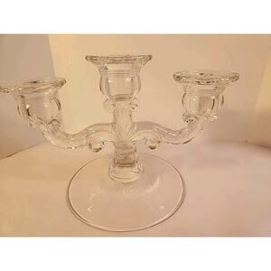 CAMBRIDGE #1307 SHORT BASE 3 LIGHT CANDLE HOLDER